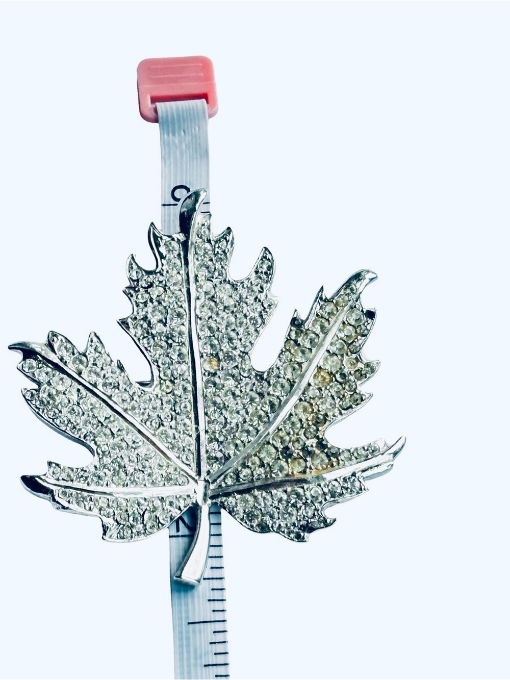 Bond Boyd Signed Vintage Rhinestone Maple Leaf Brooch Pin Set Silver Tone - Picture 9 of 11